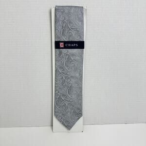 New with tags Men's Chaps Tie Gray Silver Paisley print